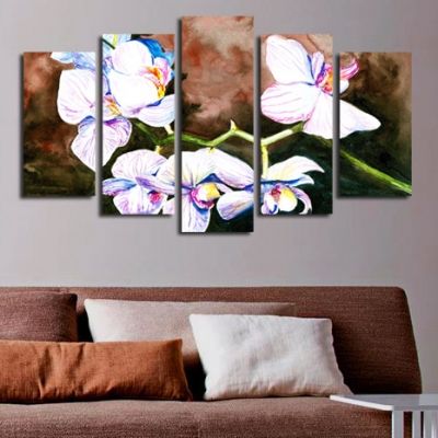 0132 Wall art decoration (set of 5 pieces) Art orchids