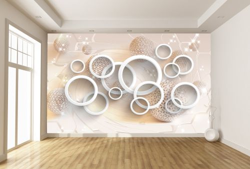 T9092 Wallpaper 3D Circles and spheres