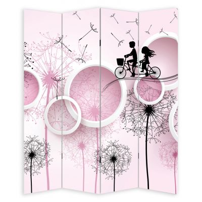 P9077 Decorative Screen Room divider Dandelions and circles (3,4,5 or 6 panels)