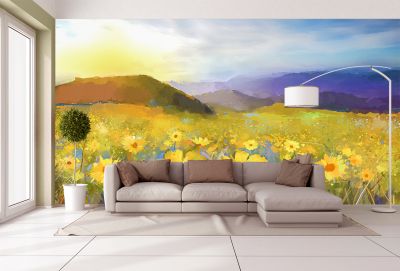 T0765 Wallpaper Sunflower field