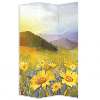 P0765 Decorative Screen Room devider Sunflower field (3,4,5 or 6 panels)