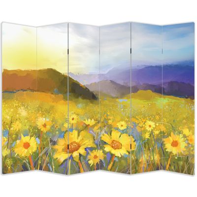 P0765 Decorative Screen Room devider Sunflower field (3,4,5 or 6 panels)