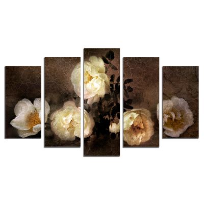 0009 Wall art decoration (set of 5 pieces)  Wild roses