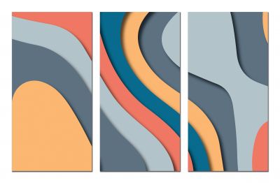 9109 Wall art decoration (set of 3 pieces) Abstraction in pastel colors