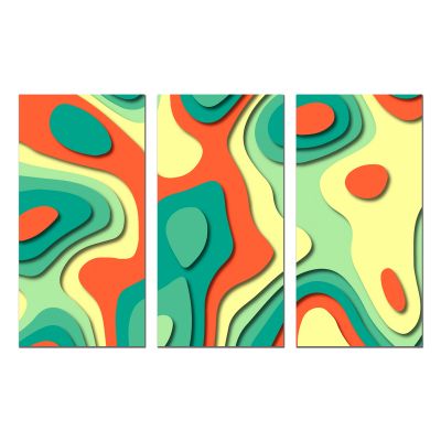 9112 Wall art decoration (set of 3 pieces) Abstraction in summer colors