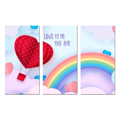 9118 Wall art decoration (set of 3 pieces) Love is in the air