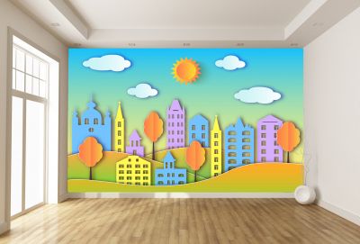 T9122 3D Wallpaper Sunny city