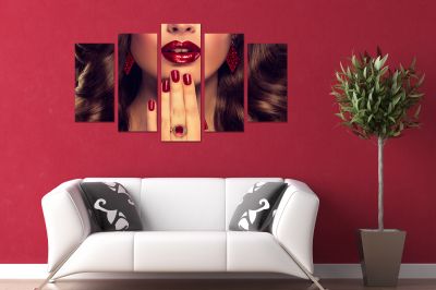 0806 Wall art decoration (set of 5 pieces) Makeup and manicure