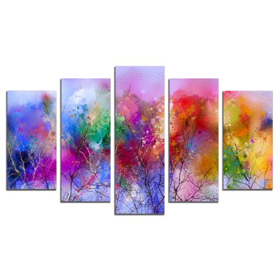 0812 Wall art decoration (set of 5 pieces) Colorful abstraction