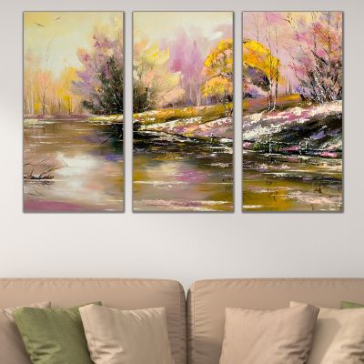 0020 Wall art decoration (set of 3 pieces) Colorful autumn