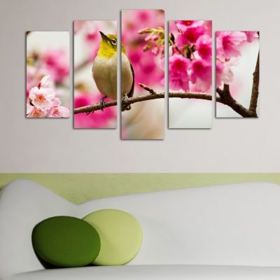 0144  Wall art decoration (set of 5 pieces) Spring