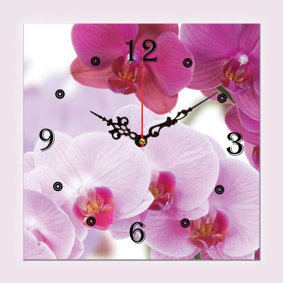 C0099_1 Clock with print Beautiful orchids