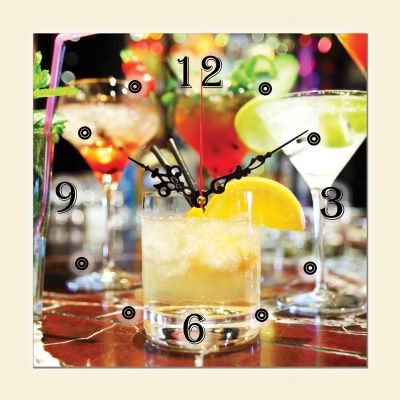 C0109_1 Clock with print Cocktails