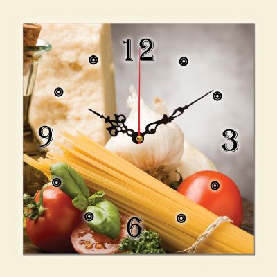 C0111_1 Clock with print Pasta