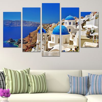0843 Wall art decoration (set of 5 pieces) Santorini-Greece