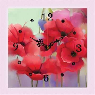 C0240_1 Clock with print Poppies