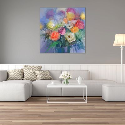 0847_1 Wall art decoration Roses in pastel colors