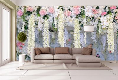 T0828 Wallpaper Wall of flowers
