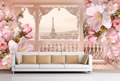T9152 Wallpaper Terrace with  view of Paris