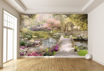 T9153 Wallpaper Fairy garden with a lake
