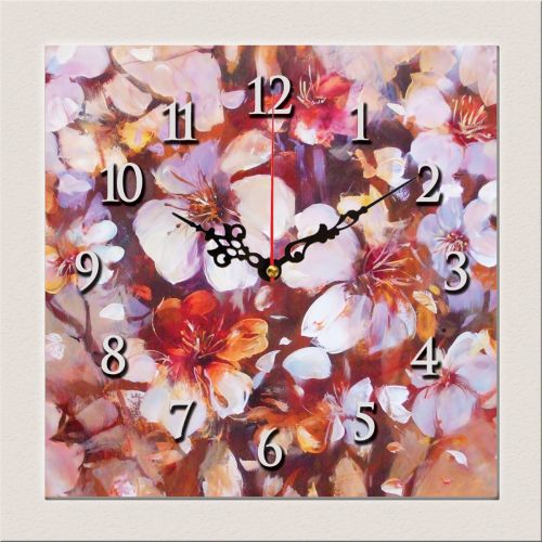 C0298_1 Clock with print Almonds blossom