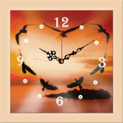 C0312_1 Clock with print Romantic sunset