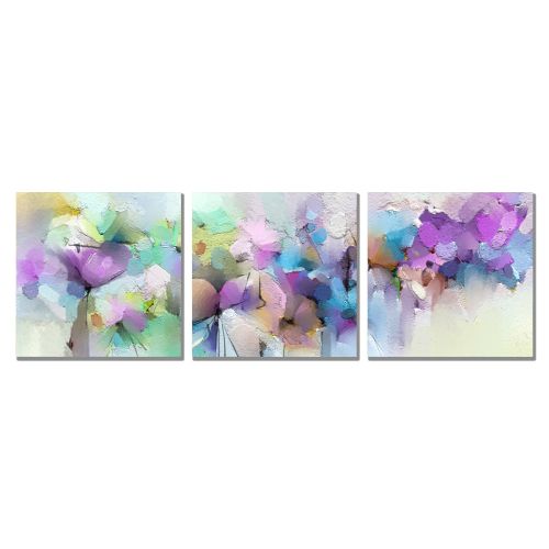 0871 Wall art decoration (set of 3 pieces) Abstract flowers