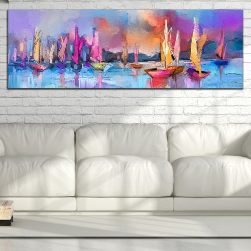 0874_1  Wall art decoration Seascape with boats