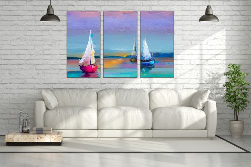 Wall art canvas set reproduction oil painting sea landscape