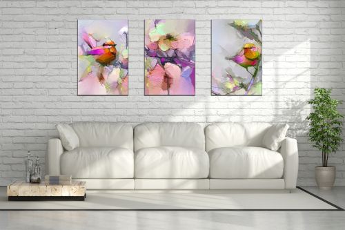 0878 Wall art decoration (set of 3 pieces) Colorful abstraction