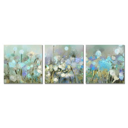 0882 Wall art decoration (set of 3 pieces) Abstract flowers