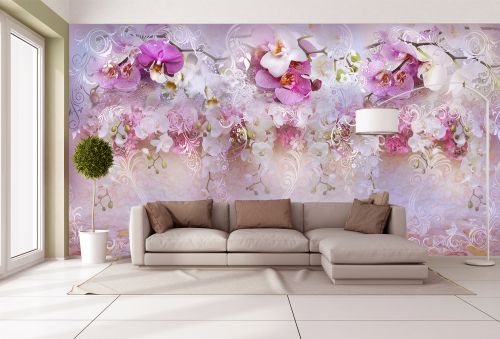 T9179 Wallpaper Wall of orchids