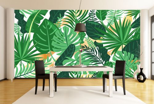 T0890 Wallpaper Tropical leaves