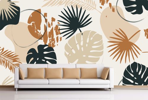 T0891 Wallpaper Tropical leaves