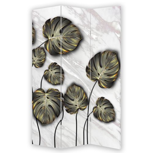 P0894 Decorative Screen Room divider Tropical leaves  in black and gold (3,4,5 or 6 panels)