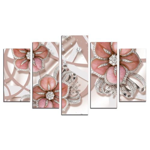 9187  Wall art decoration (set of 5 pieces) Jewelry and diamonds