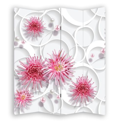 P9190 Decorative Screen Room divider Flowers and pearls (3, 4, 5 or 6 panels)