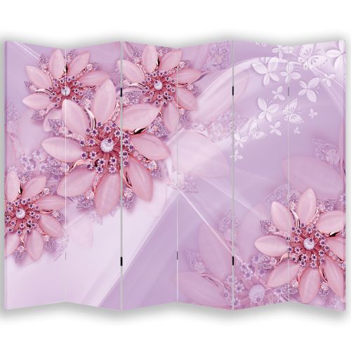 P9193 Decorative Screen Room divider Flowers and diamonds (3, 4, 5 or 6 panels)