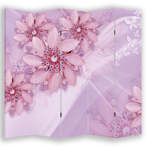 P9193 Decorative Screen Room divider Flowers and diamonds (3, 4, 5 or 6 panels)