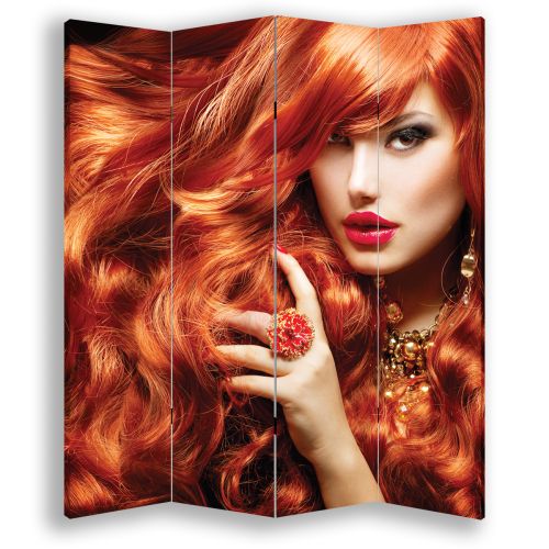 P0857 Decorative Screen Room divider Woman with red hair (3,4,5 or 6 panels)