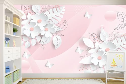 T9194 Wallpaper 3D flowers