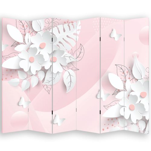 P9194 Decorative Screen Room divider 3D Flowers  (3, 4, 5 or 6 panels)