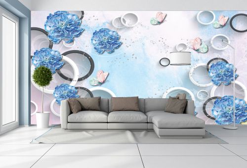 T9197 Wallpaper 3D flowers
