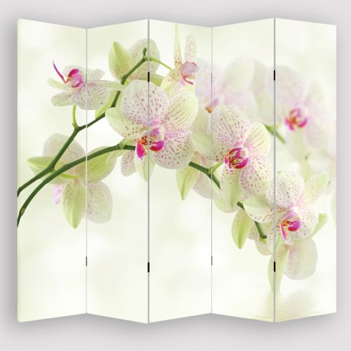 P0093 Decorative Screen Room divider White orchids (3,4,5 or 6 panels)