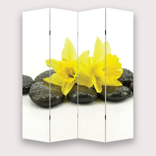 P0351 Decorative Screen Room divider Yellow narcissus (3,4,5 or 6 panels)