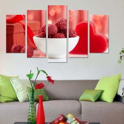 0178  Wall art decoration (set of 5 pieces) Homemade sweets