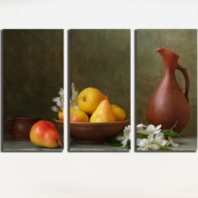 Wall art panels for kitchen and dinning room in brown
