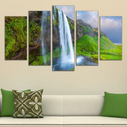 0901 Wall art decoration (set of 5 pieces) Waterfall