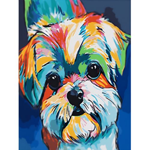W4937 Комплeкт за рисуване по номера Арт куче