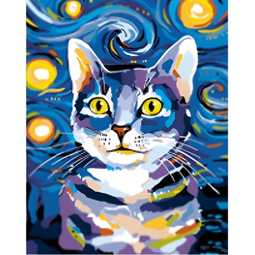 W5040 Paint by numbers set Cat